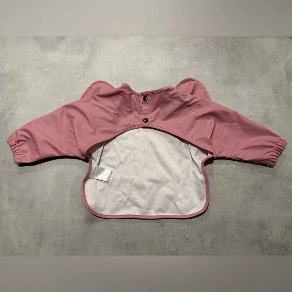 Bibtique Long Sleeve Angel Bib 6m+ 100% Waterproof Peony Color